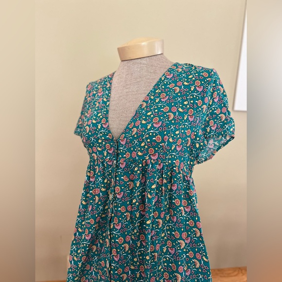 NATURAL LIFE Teal and Orange Midi Dress - Picture 9 of 13